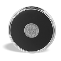 Silver Tone and Leather Round Coaster