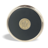 Gold Tone and Leather Round Coaster