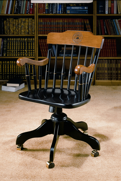 Swivel Desk Chair with Cherry Crown & Arms: Personalized