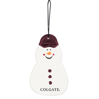 Ceramic Baseball Hat Snowman Ornament