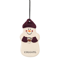 Ceramic Coffee Snowman Ornament