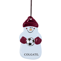 Ceramic Soccer Snowman Ornament