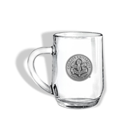 Distinction Glass Coffee Mug with Pewter Seal 10 oz