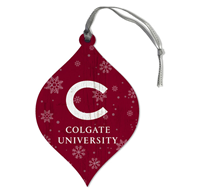Wood Snowflake Teardrop Ornament