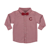 Toddler Gingham Long Sleeve And Bow Tie