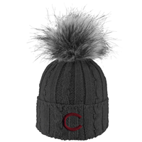 Alps Knit Cuff Hat with Faux Fur Pom