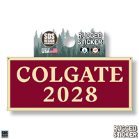Rugged Sticker Colgate 2028 Banner 3.5"