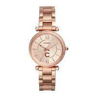 Fossil Women's Rose Gold Bezel Bracelet Watch