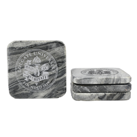Marble Square Engraved Coasters, Set of 4