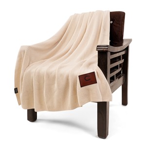 Wastewear Throw Blanket with Leather Patch (1361290075) Wastewear Throw Blanket with Leather Patch