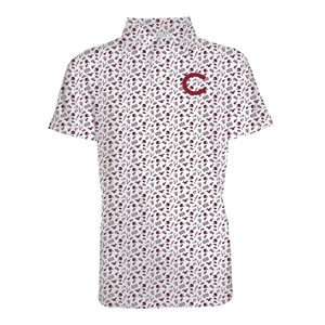 All-Over Football Print Youth Polo